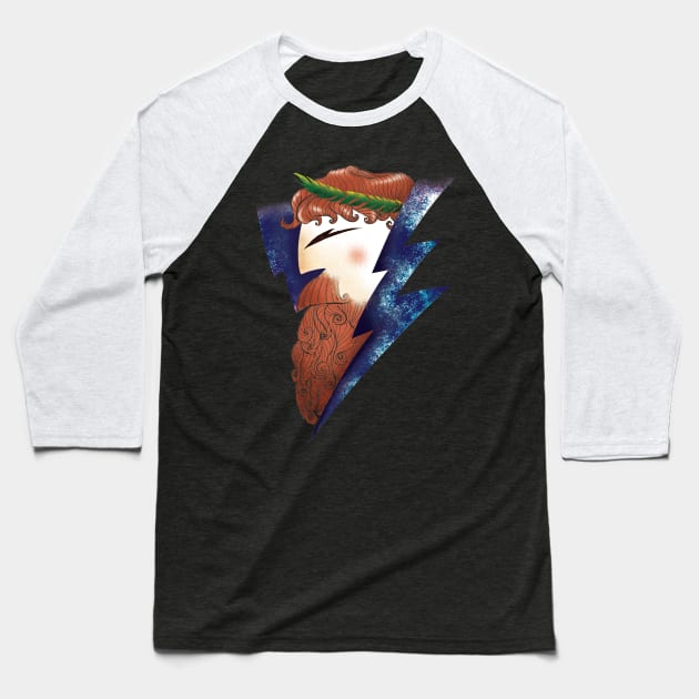 Rock Zeus Baseball T-Shirt by EGGnTEDDY